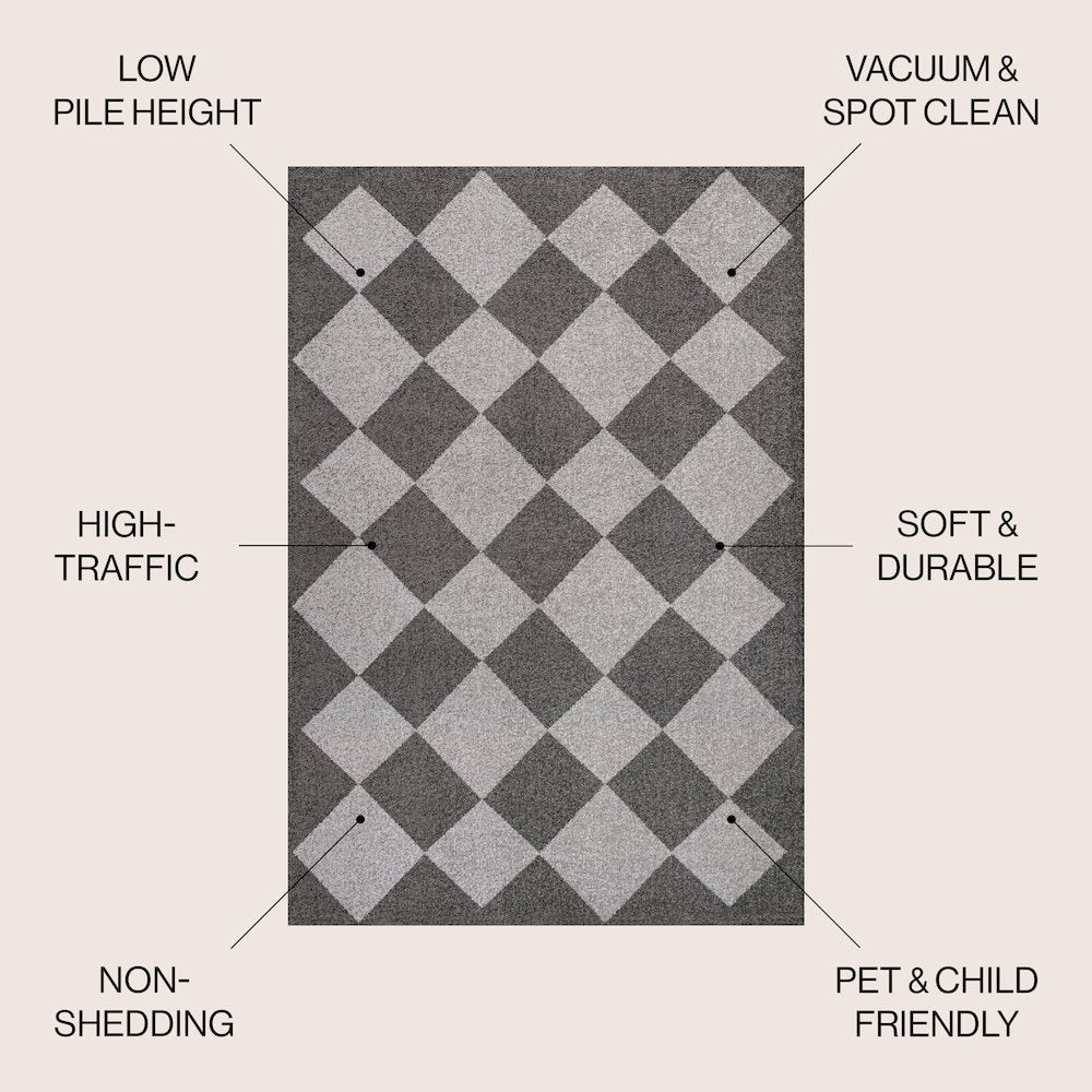 Draper Classic Geometric Diamond Pattern Area Rug