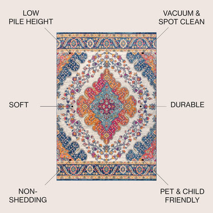 Bohemian Flair Boho Vintage Medallion Area Rug