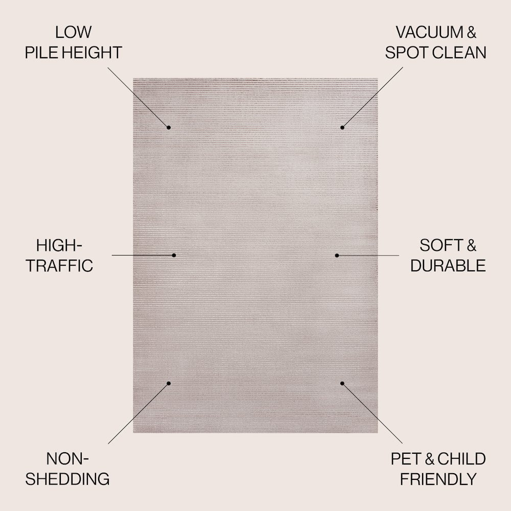 Cole Modern Minimalist Pinstripe High-Low Area Rug