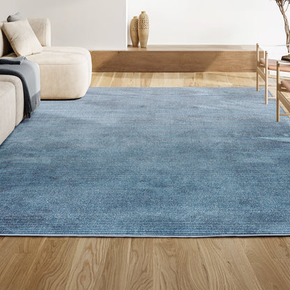 Cole Modern Minimalist Pinstripe High-Low Area Rug