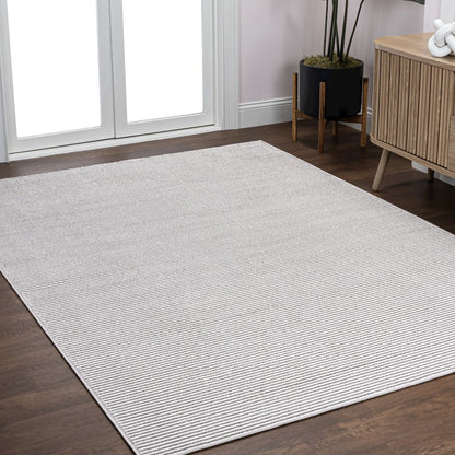 Cole Modern Minimalist Pinstripe High-Low Area Rug