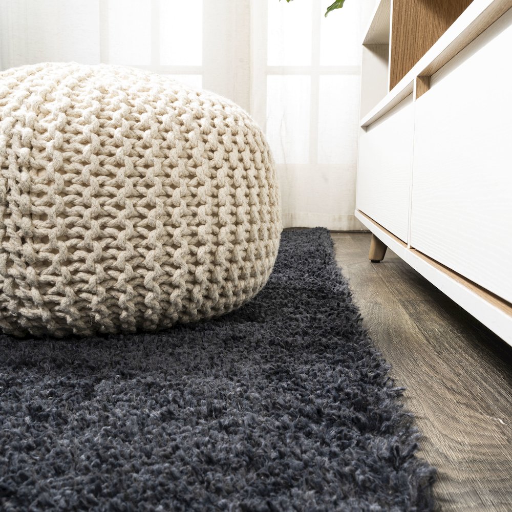 Groovy Solid Shag Area Rug