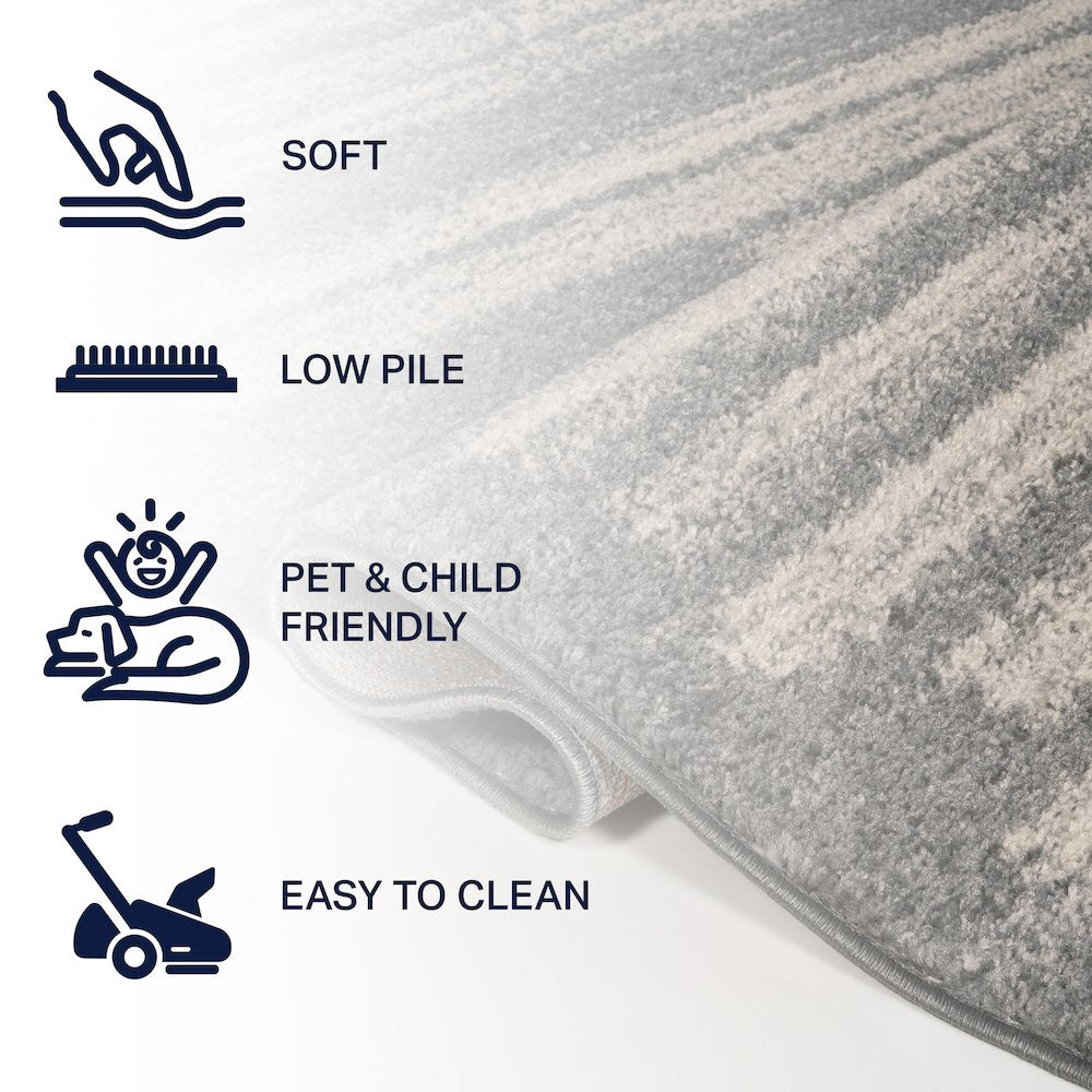 Khalil Modern Berber Stripe Area Rug