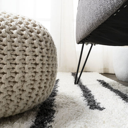 Alaro Berber Stripe Shag Area Rug