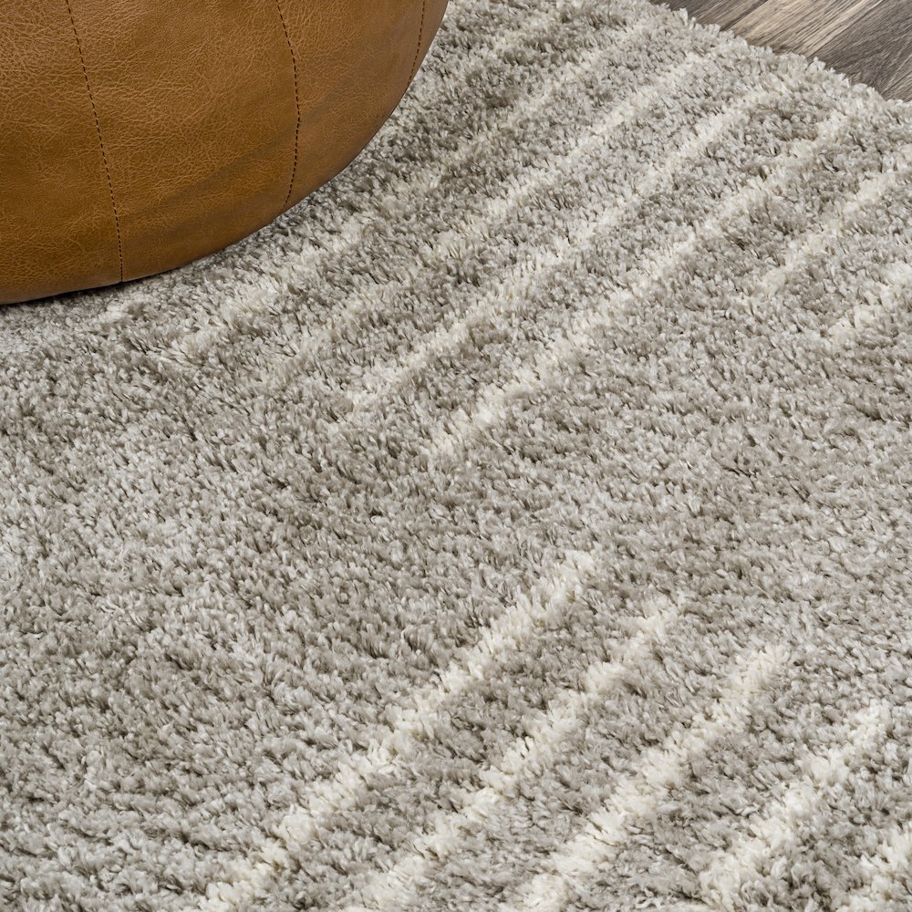 Petra Abstract Stripe Geometric Shag Area Rug
