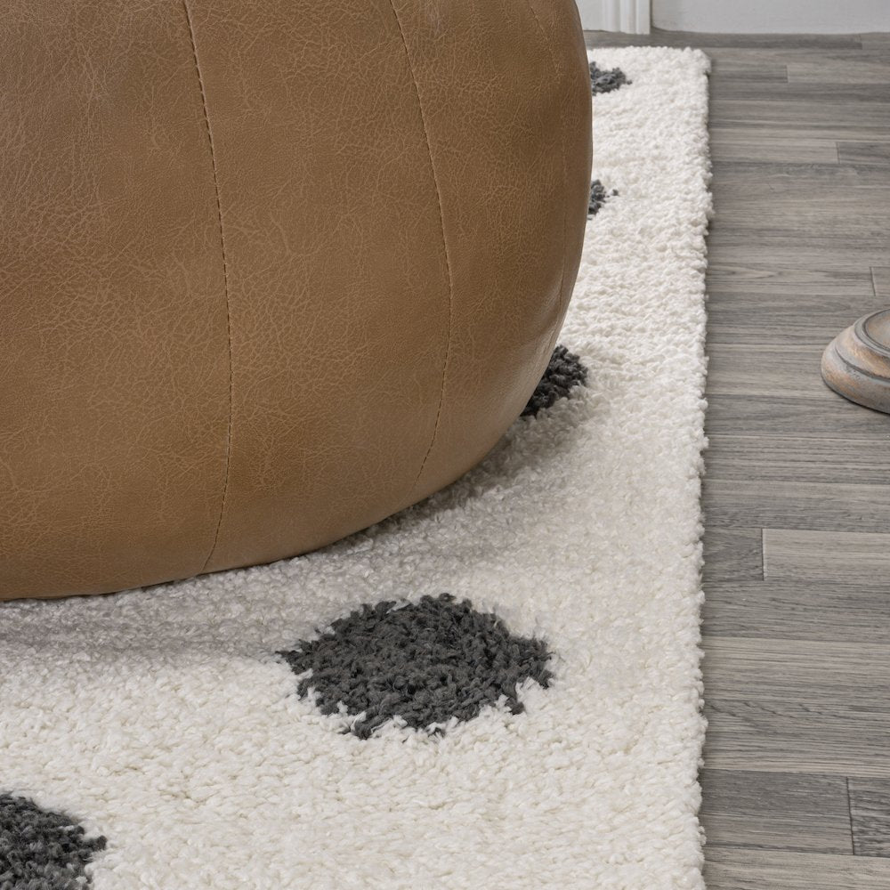 Pere Modern Charcoal Dot Shag Area Rug