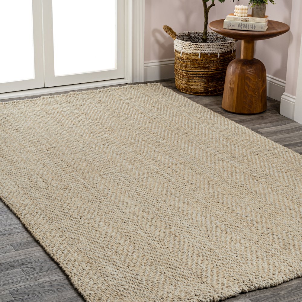 Espina Hand Woven Herringbone Chunky Jute Area Rug
