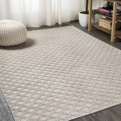Rabat High-Low Pile Mini Diamond Trellis Area Rug