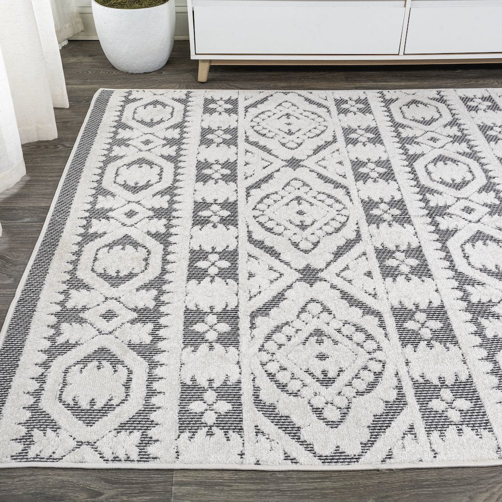 Citta High-Low Pile Mediterranean Tile Area Rug