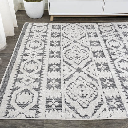 Citta High-Low Pile Mediterranean Tile Area Rug