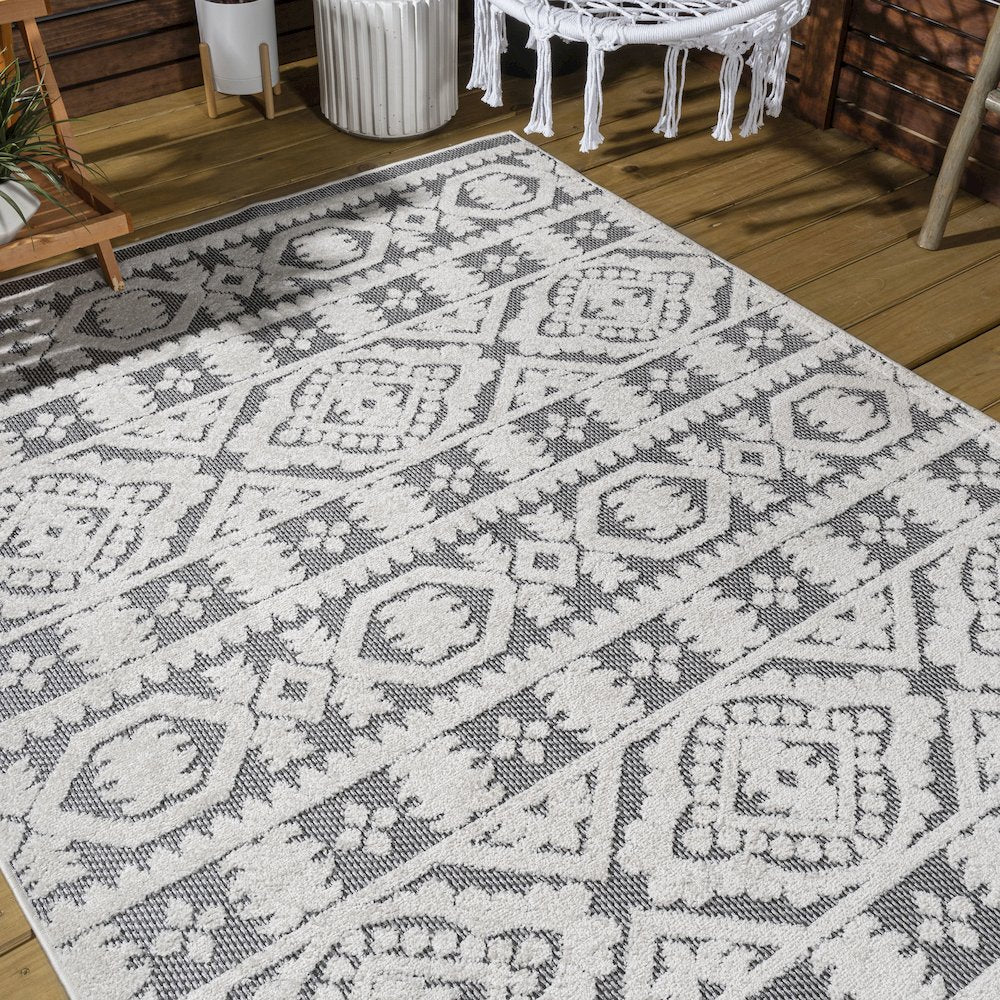 Citta High-Low Pile Mediterranean Tile Area Rug