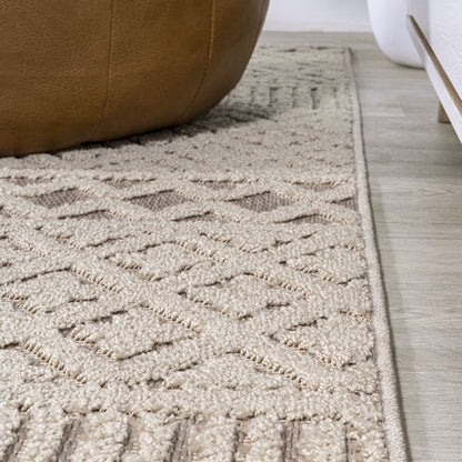 Ormond High-Low Modern Trellis Geometric Area Rug