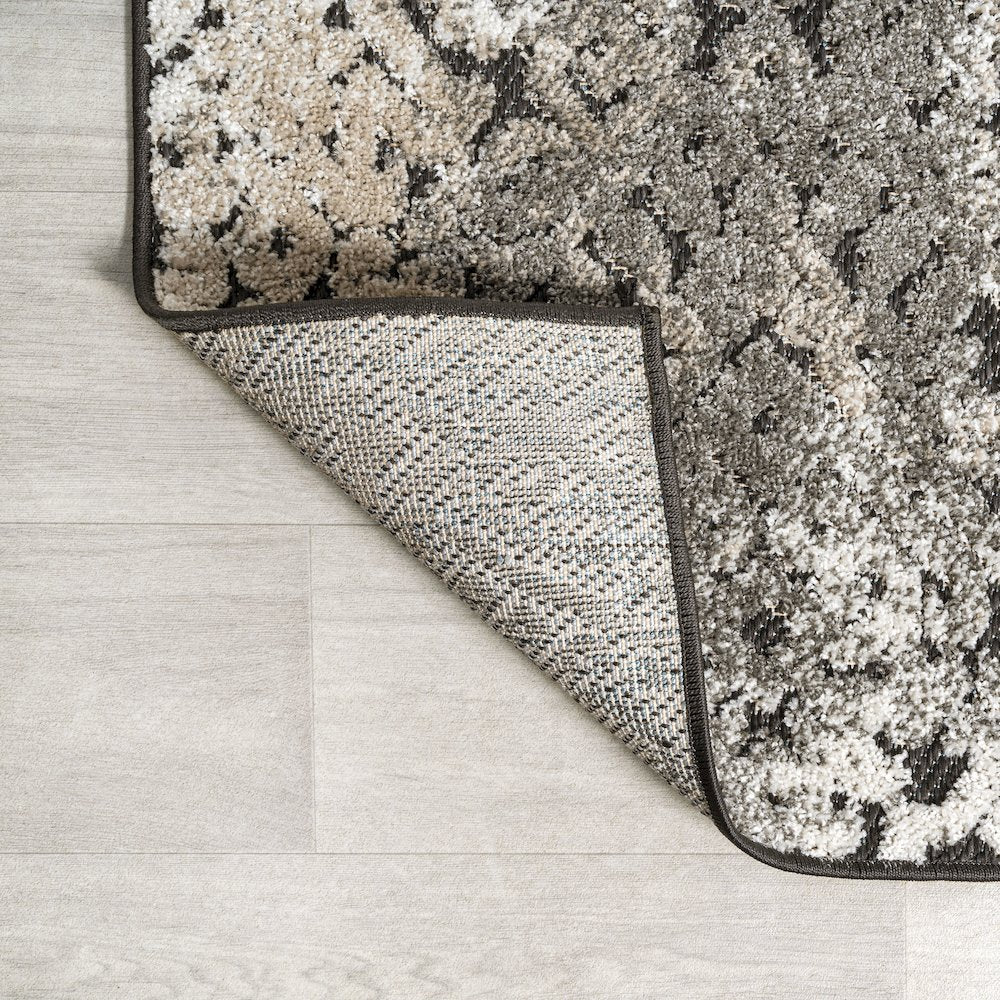 Duenas High-Low Shabby Damask Area Rug