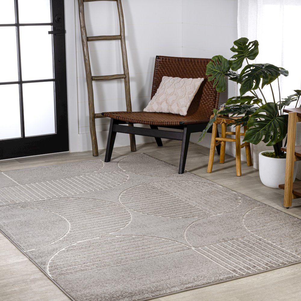 Nordby Geometric Arch Scandi Striped Area Rug