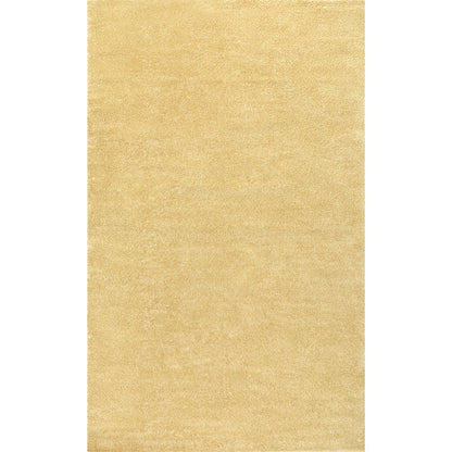 Haze Solid Low Pile Area Rug Mustard