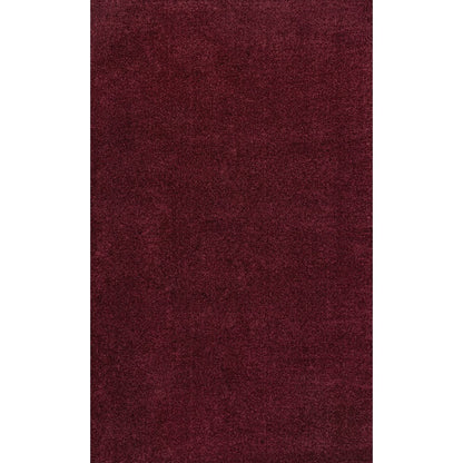 Haze Solid Low Pile Area Rug Dark Red