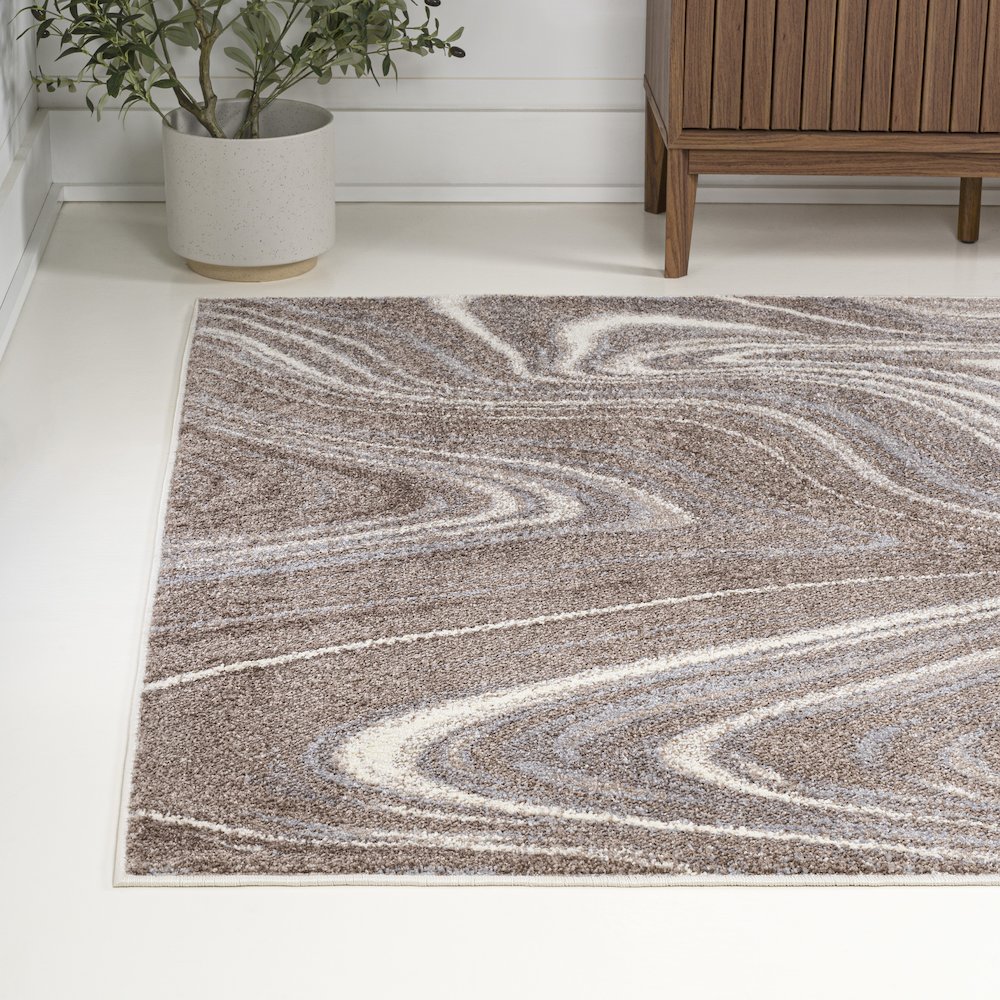 Eleni Contemporary Glam Abstract Marble Area Rug