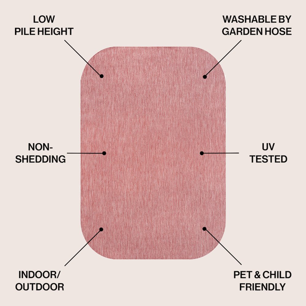 Miles Modern Minimalist Radius Corner SolidIndoor/Outdoor Shaped  Rug