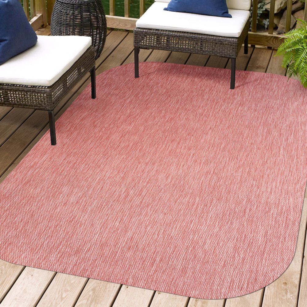Miles Modern Minimalist Radius Corner SolidIndoor/Outdoor Shaped  Rug