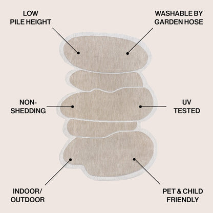 Jasper Modern Rustic Abstract Beige   Indoor/Outdoor Shaped  Rug