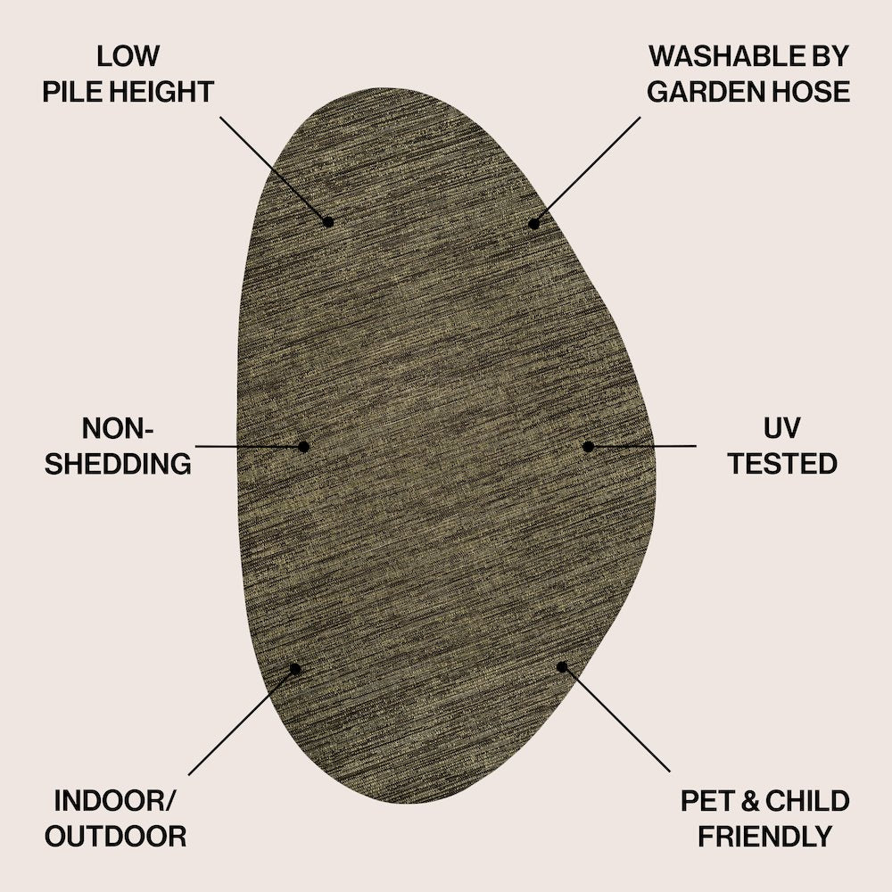 Callan Modern Rustic Abstract /Indoor/Outdoor Shaped  Rug
