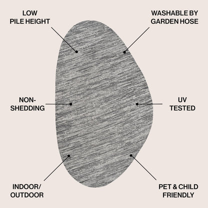 Callan Modern Rustic Abstract /Indoor/Outdoor Shaped  Rug