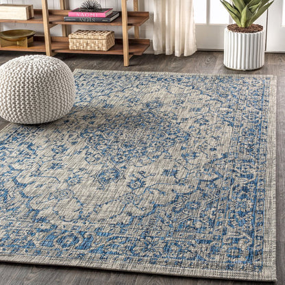 Rozetta Boho Medallion Textured Weave Indoor/Outdoor Area Rug