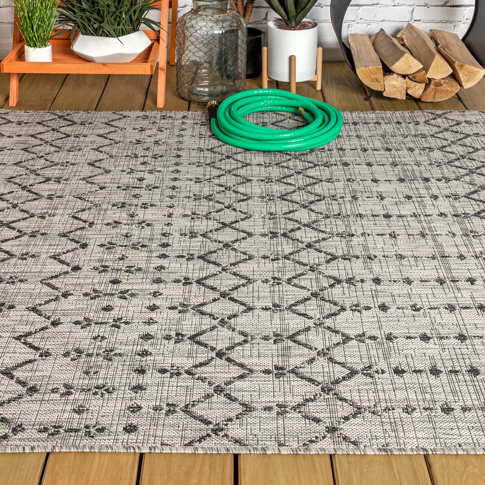 Ourika Moroccan Geometric Textured Weave Indoor/Outdoor Area Rug