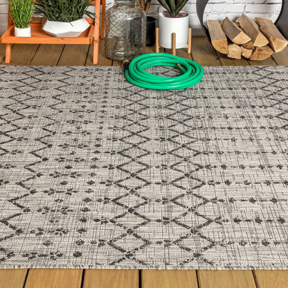 Ourika Moroccan Geometric Textured Weave Indoor/Outdoor Area Rug
