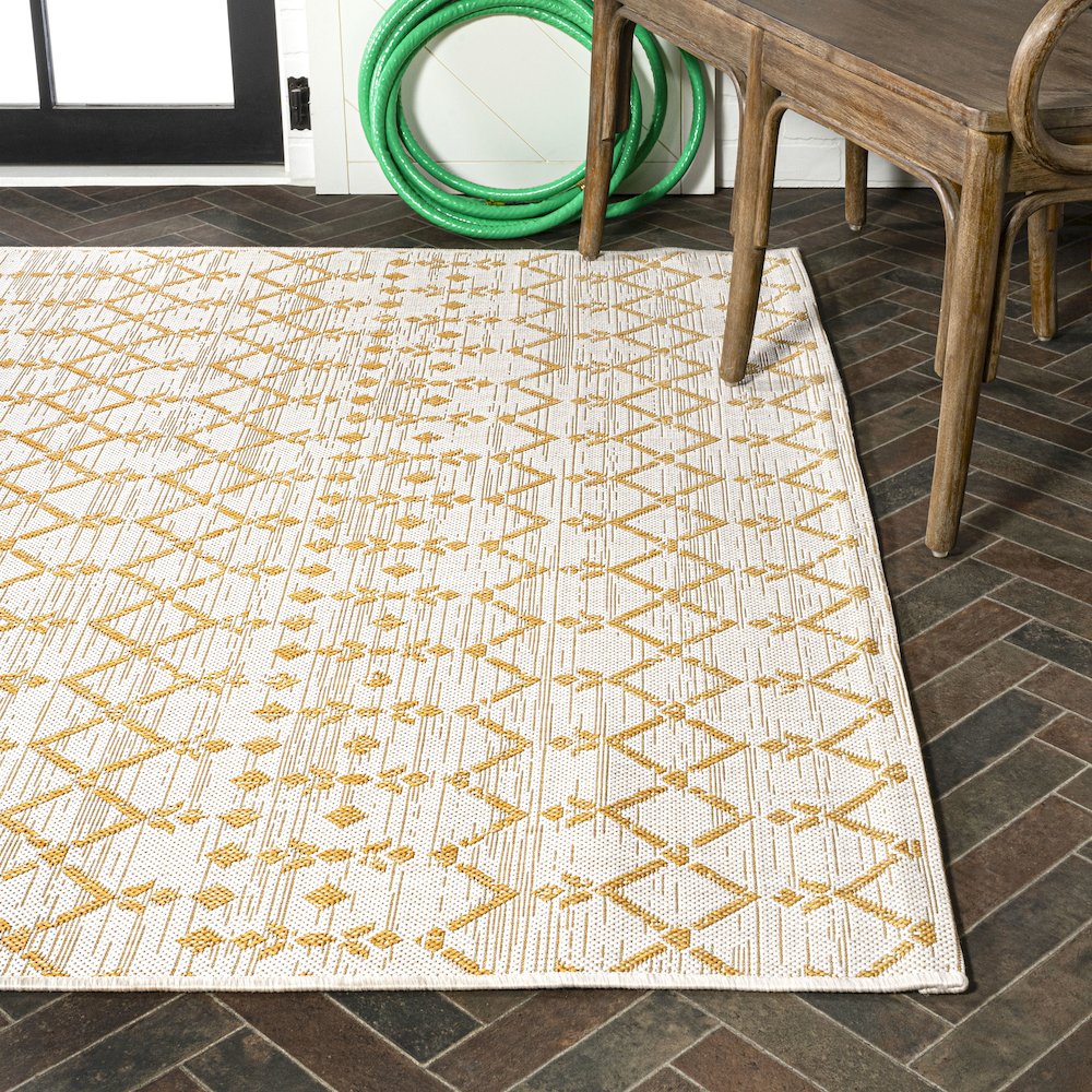 Ourika Moroccan Geometric Textured Weave Indoor/Outdoor Area Rug