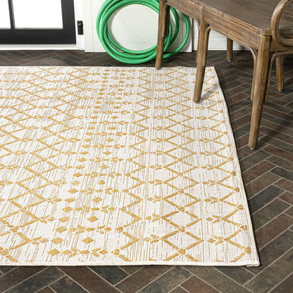 Ourika Moroccan Geometric Textured Weave Indoor/Outdoor Area Rug