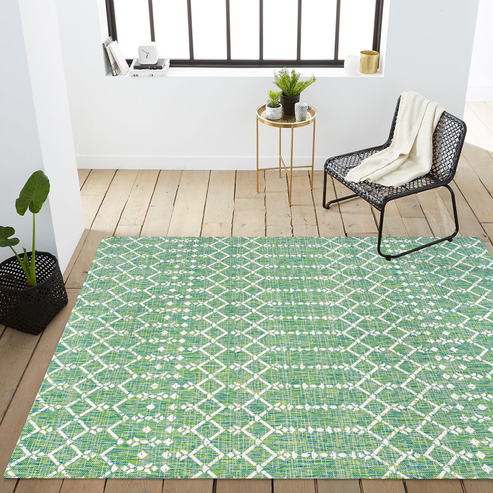 Ourika Moroccan Geometric Textured Weave Indoor/Outdoor Area Rug