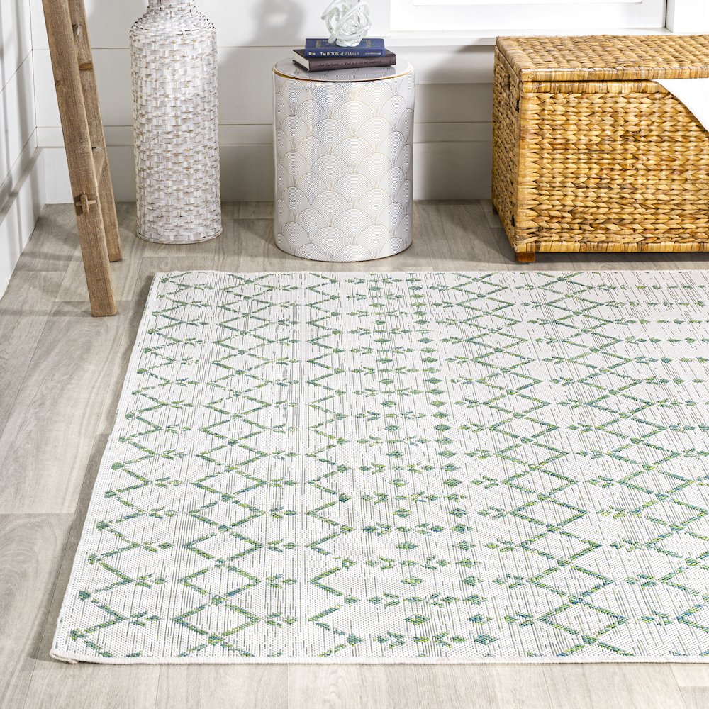 Ourika Moroccan Geometric Textured Weave Indoor/Outdoor Area Rug