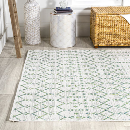Ourika Moroccan Geometric Textured Weave Indoor/Outdoor Area Rug
