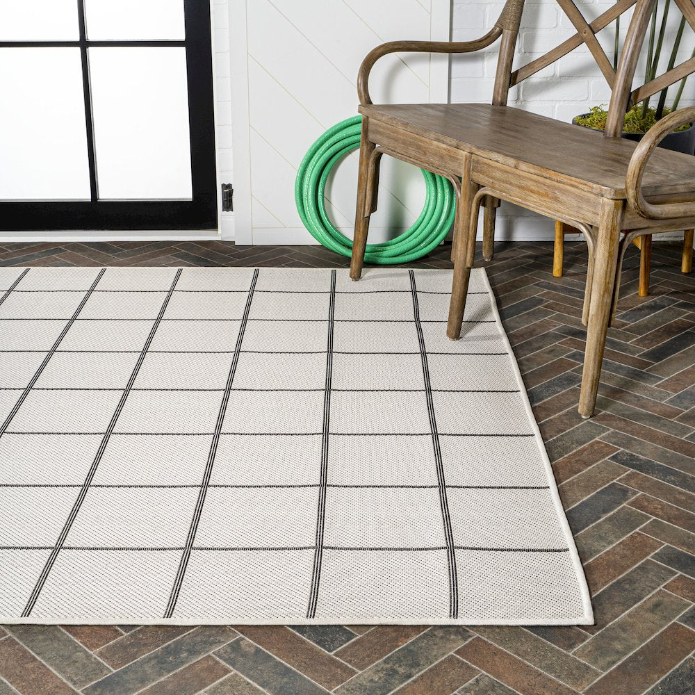 Grid Modern Squares Indoor/Outdoor Area Rug