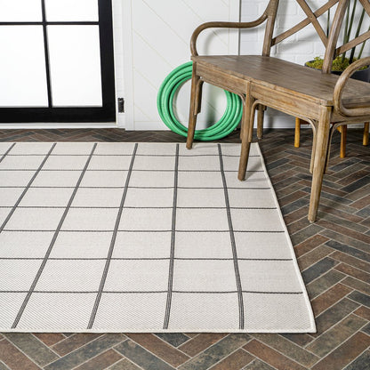 Grid Modern Squares Indoor/Outdoor Area Rug