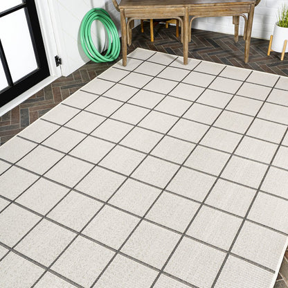 Grid Modern Squares Indoor/Outdoor Area Rug