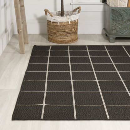 Grid Modern Squares Indoor/Outdoor Area Rug