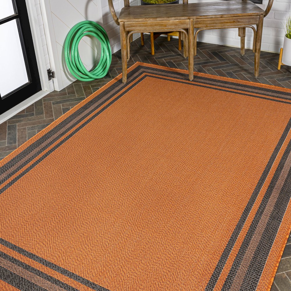 James Modern Border Stripe Indoor/Outdoor Area Rug