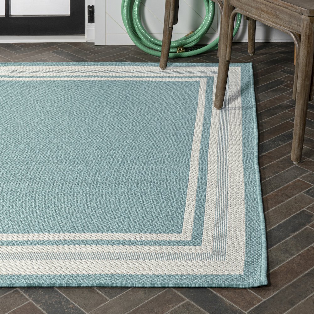 James Modern Border Stripe Indoor/Outdoor Area Rug