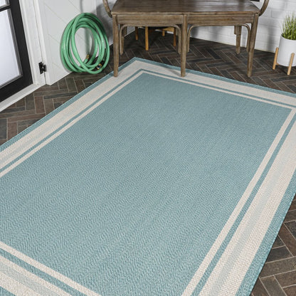 James Modern Border Stripe Indoor/Outdoor Area Rug