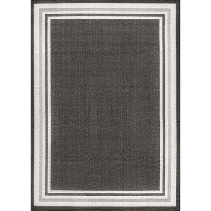 James Modern Border Stripe Indoor/Outdoor Area Rug