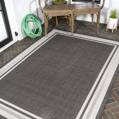 James Modern Border Stripe Indoor/Outdoor Area Rug