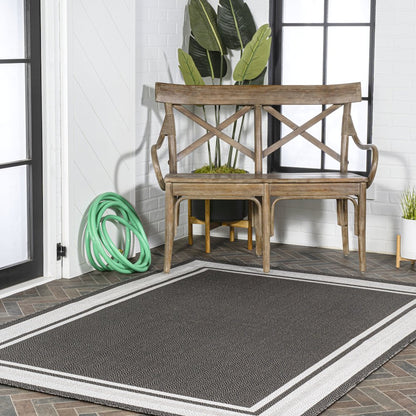 James Modern Border Stripe Indoor/Outdoor Area Rug