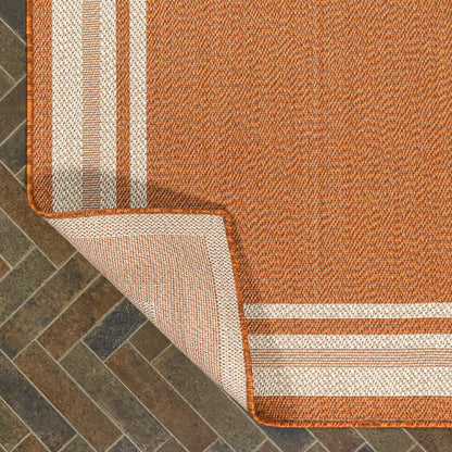 James Modern Border Stripe Indoor/Outdoor Area Rug