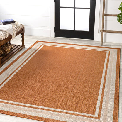 James Modern Border Stripe Indoor/Outdoor Area Rug