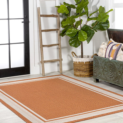 James Modern Border Stripe Indoor/Outdoor Area Rug