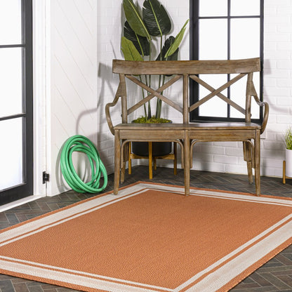 James Modern Border Stripe Indoor/Outdoor Area Rug