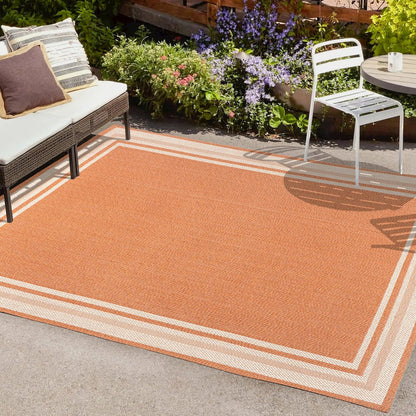 James Modern Border Stripe Indoor/Outdoor Area Rug