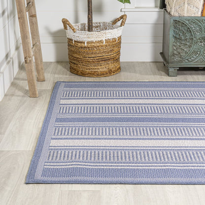 Haynes Modern Double Stripe Indoor/Outdoor Area Rug